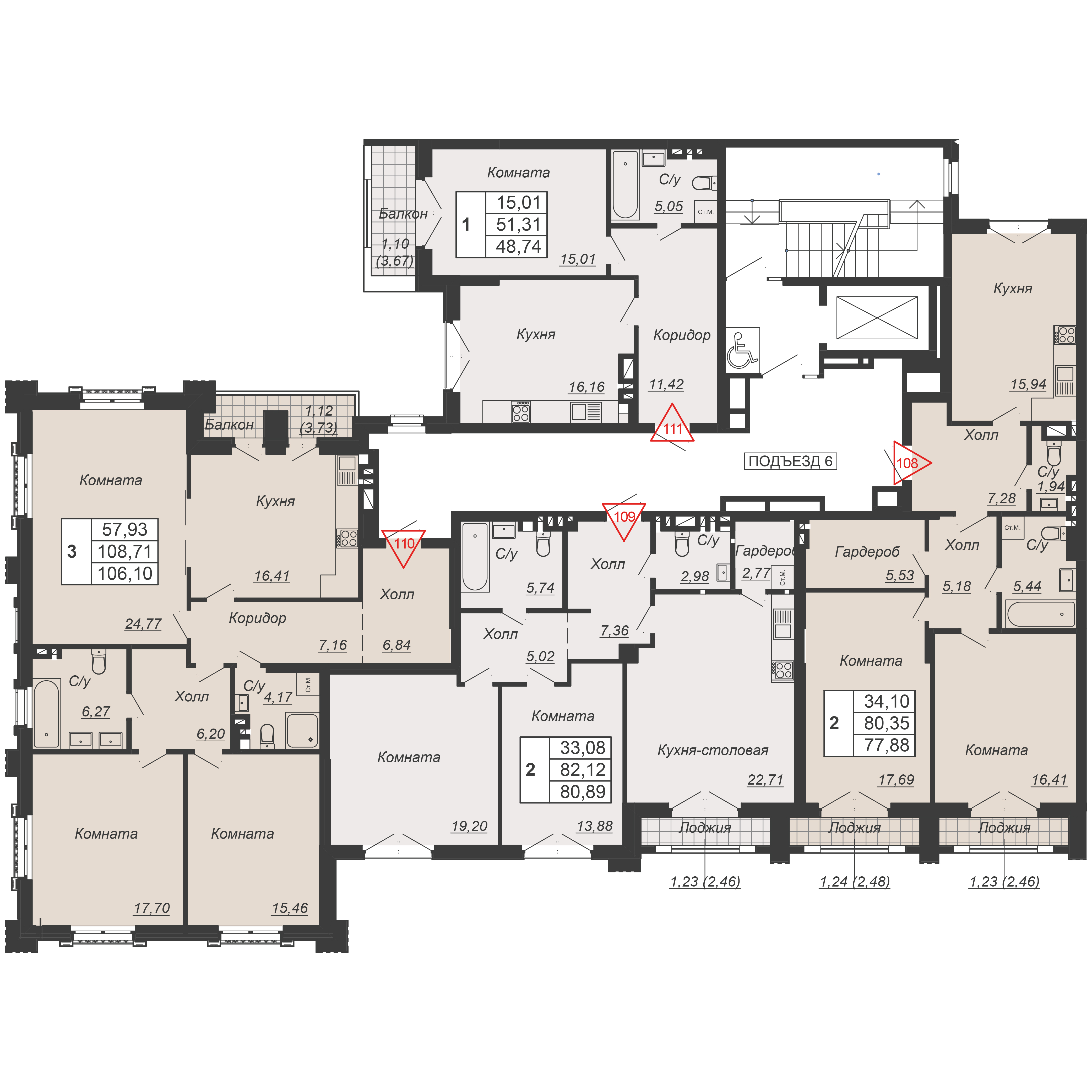 Планировка на этаже